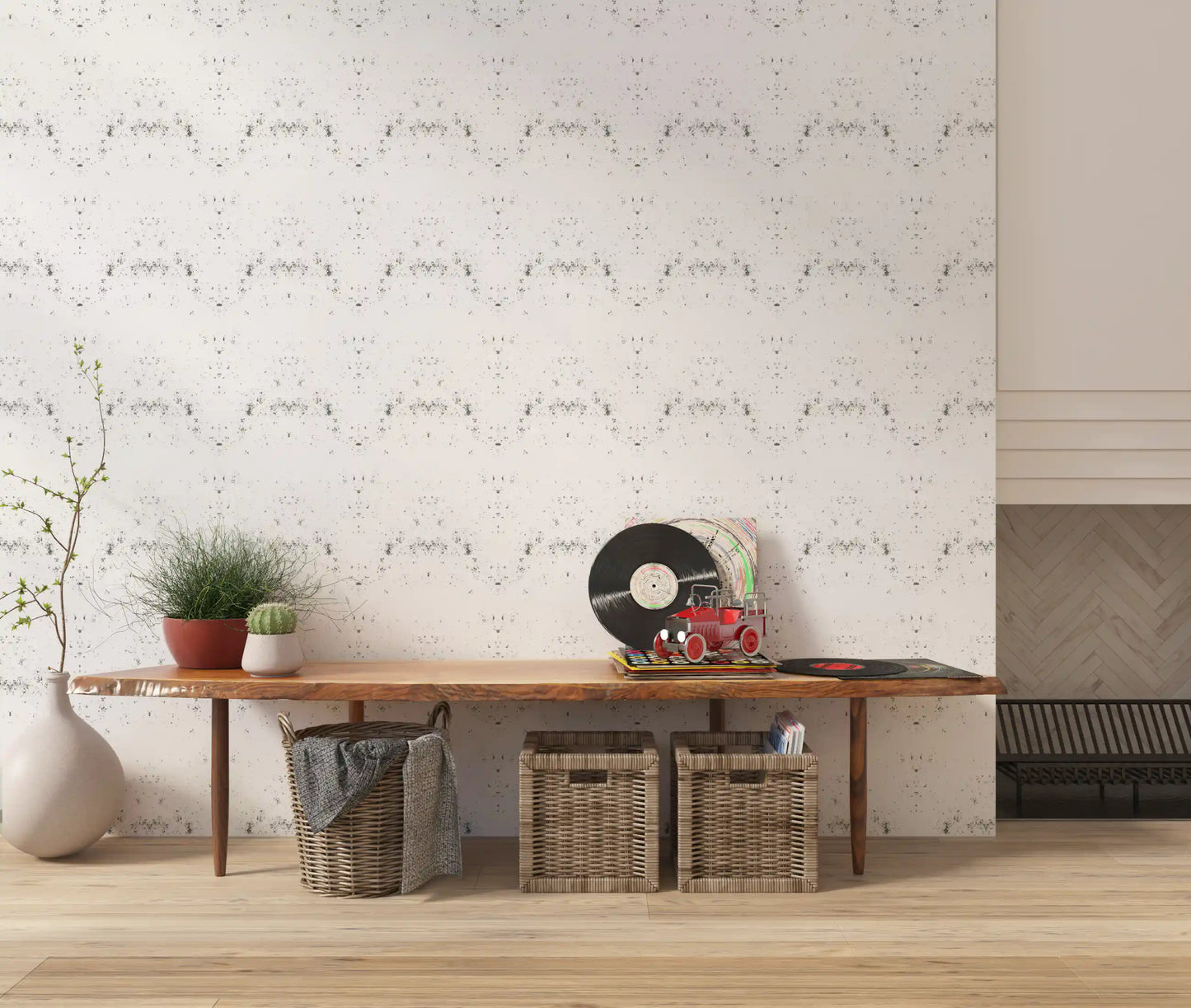 Industrial Distressed White Plaster Wallpaper Wallpaper⁠