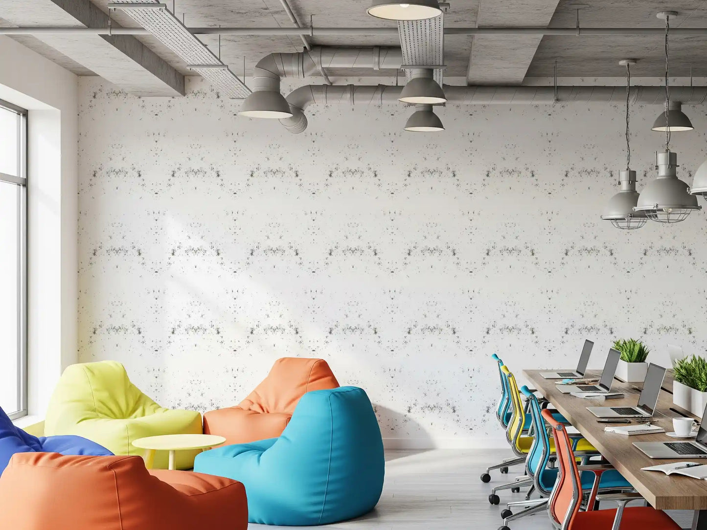 Industrial Distressed White Plaster Wallpaper Wallpaper⁠