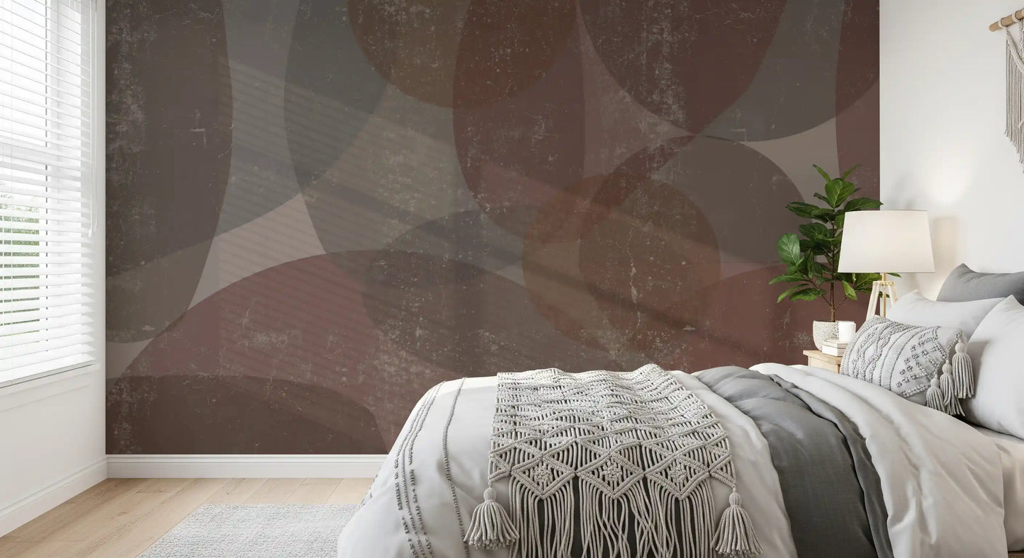 Rustic Earth Tones Abstract Pebble Wallpaper Wall Mural