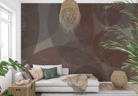 Rustic Earth Tones Abstract Pebble Wallpaper Wall Mural