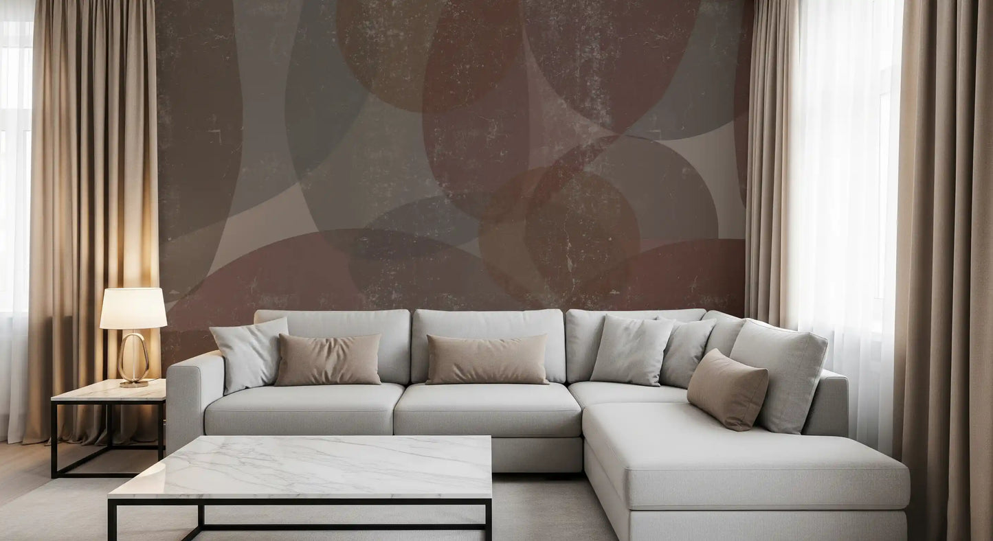 Rustic Earth Tones Abstract Pebble Wallpaper Wall Mural