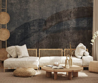 Rustic Concrete and Slate Curvilinear Wallpaper Wall Mural