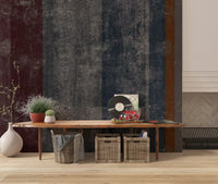 Distressed Concrete Block & Rust Stripe Wallpaper Wall Mural