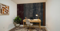 Distressed Concrete Block & Rust Stripe Wallpaper Wall Mural