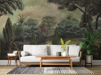 Misty Mediterranean Forest Wall Mural
