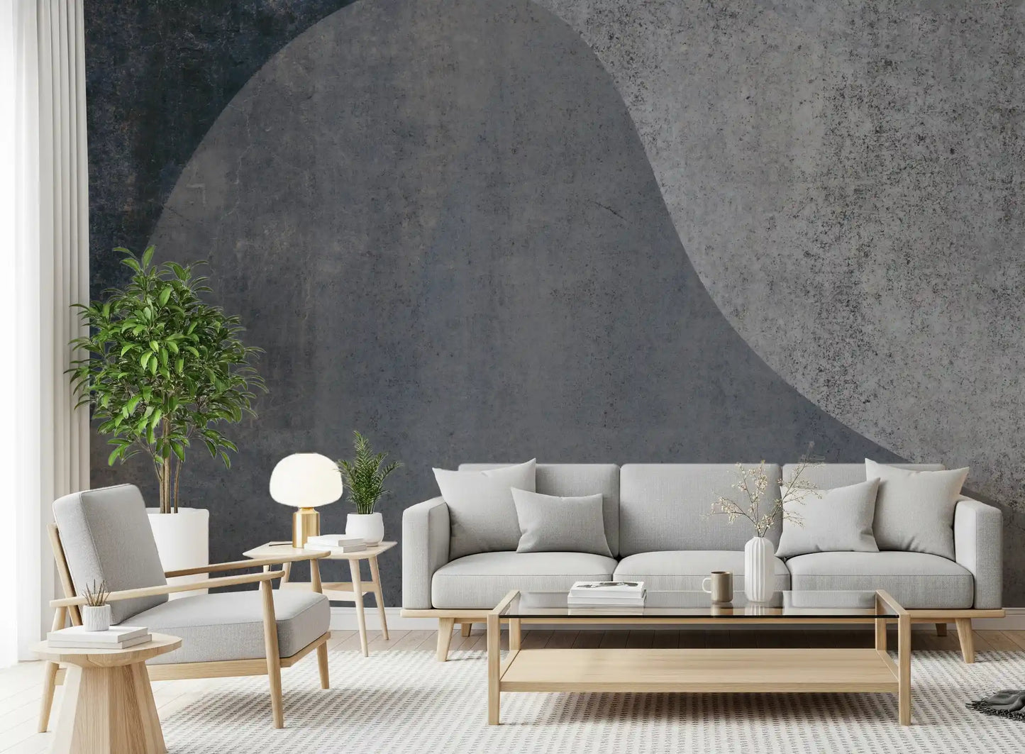Slate Arches Abstract Industrial Wall Mural