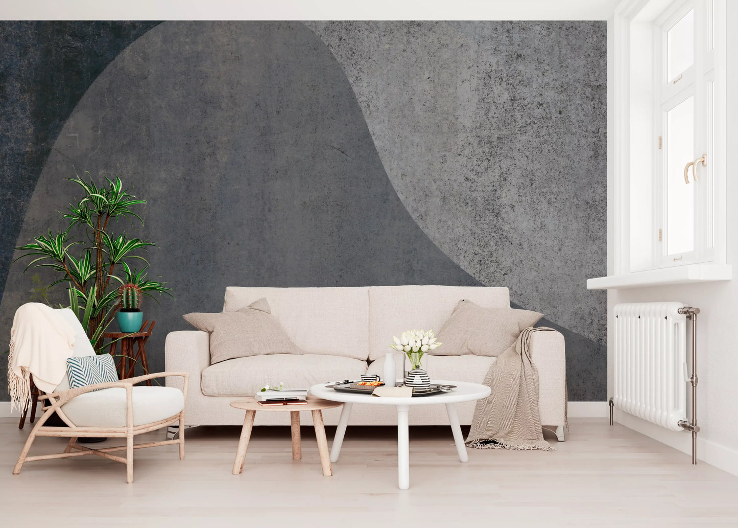 Slate Arches Abstract Industrial Wall Mural