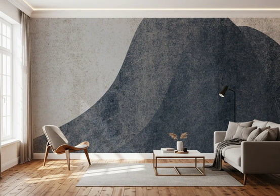 Slate and stone wave wall mural giving a living room a calm look GD10878
