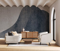 Slate and Stone Textured Abstract Waves Wall Mural