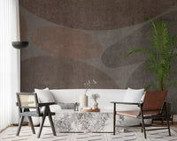 Earthy Abstract Stone Shapes Textured Wall Mural