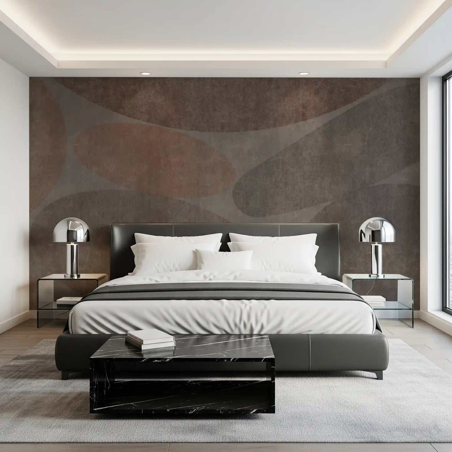 Earthy Abstract Stone Shapes Textured Wall Mural