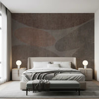 Earthy Abstract Stone Shapes Textured Wall Mural