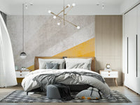 Modern Ochre and Textured Gray Geometric Wall Mural