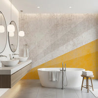 Modern Ochre and Textured Gray Geometric Wall Mural