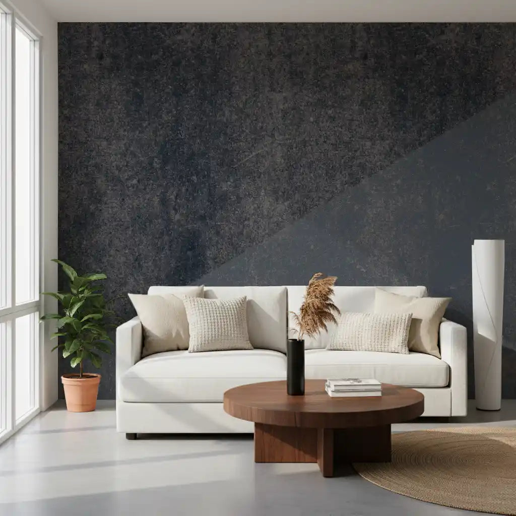 Charcoal and Steel Blue Diagonal Wall Mural
