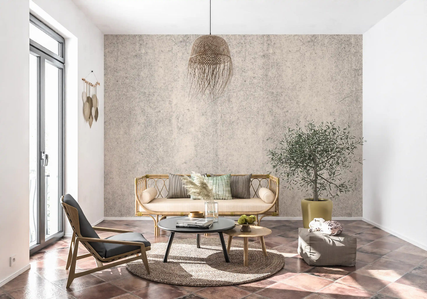 Aged Concrete Plaster Textured Wallpaper Wall Mural