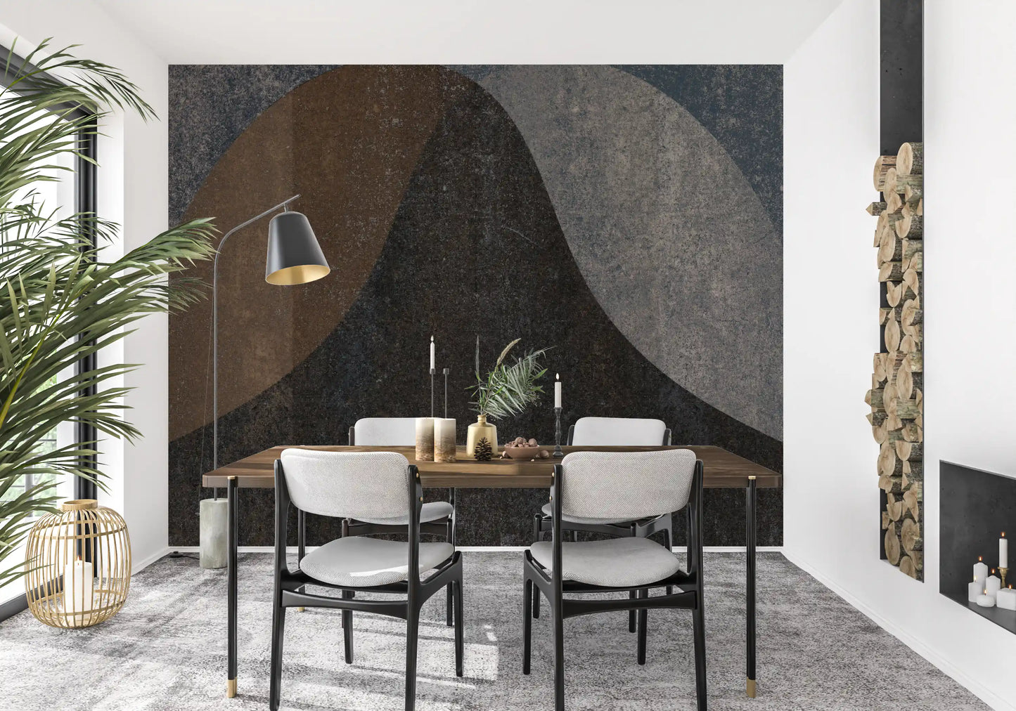 Earthy Textured Arches Abstract Wall Mural Wall Mural