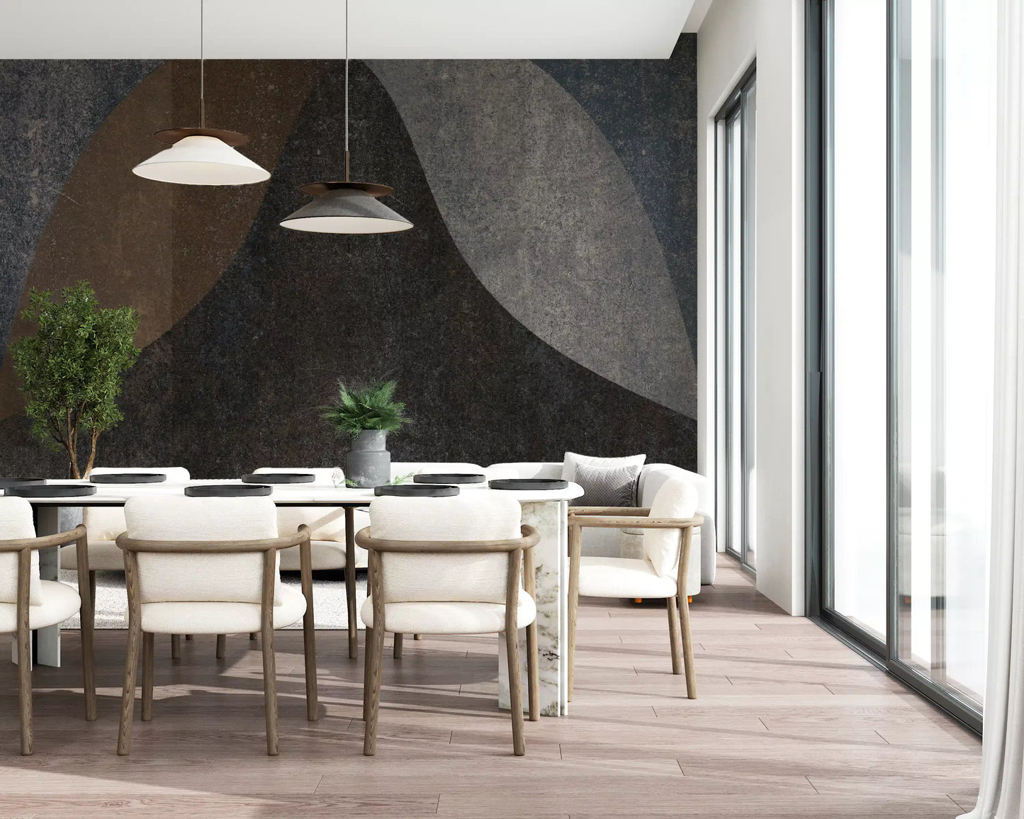 Earthy Textured Arches Abstract Wall Mural Wall Mural
