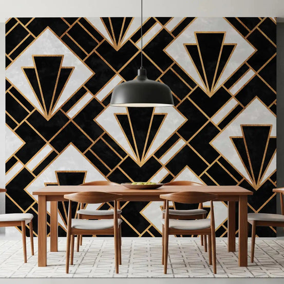 Art Deco Luxe geometric wall mural in a glamorous Dining room GD10888
