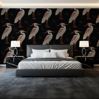 Muted Herons at Night Wall Mural