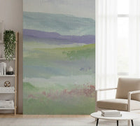 Misty Lavender Meadows Wallpaper Wall Mural
