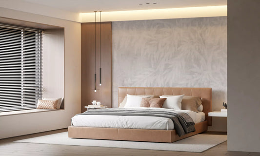 Pale Alabaster Foliage Textured Wall Mural