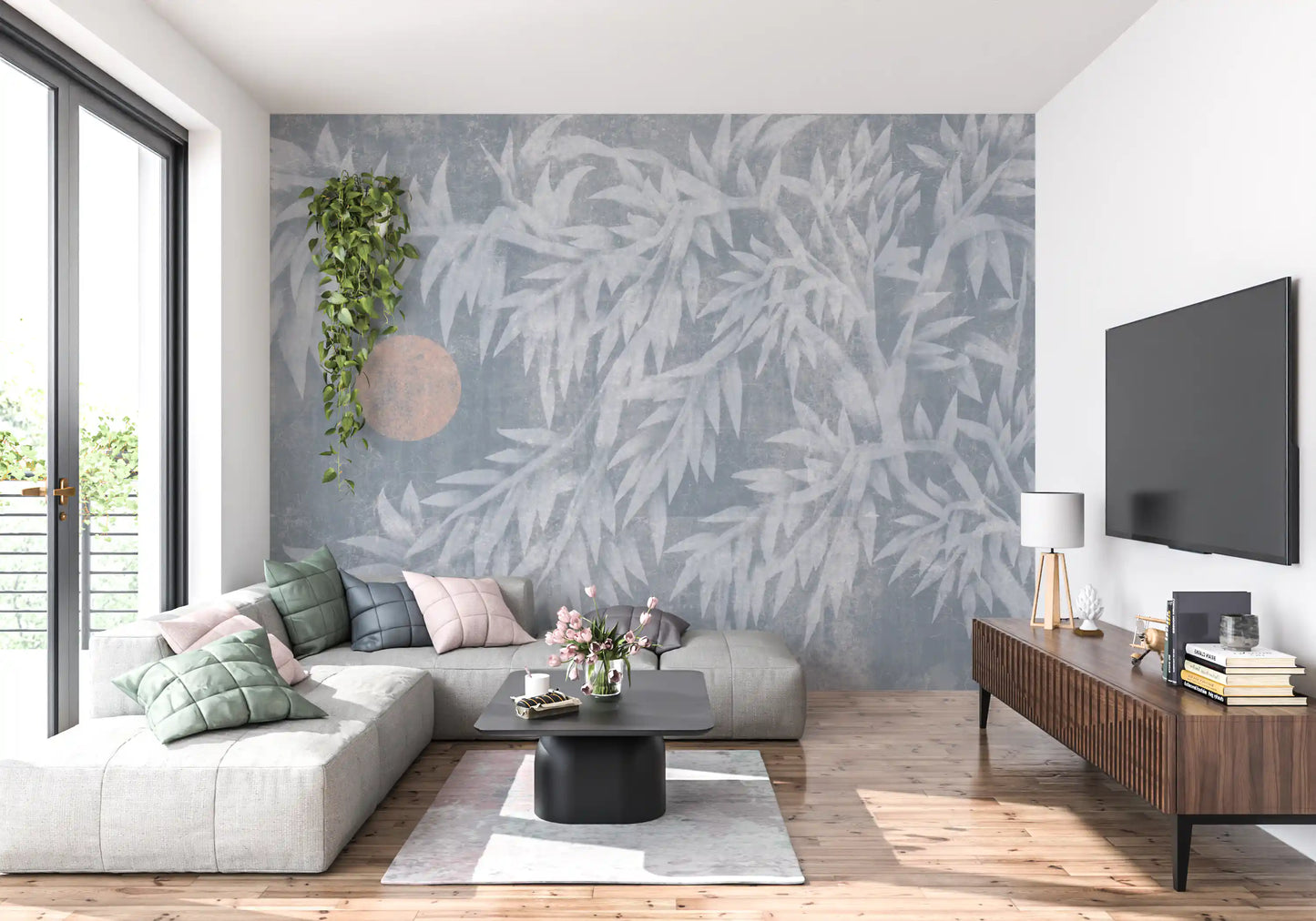 Serene Bamboo and Rising Sun Wall Mural