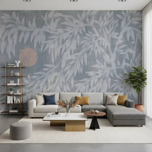 Serene Bamboo and Rising Sun Wall Mural Wall Mural