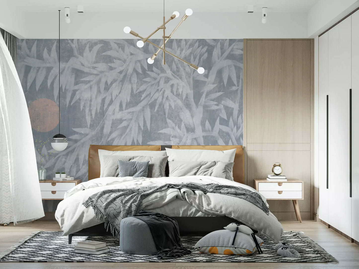 Serene Bamboo and Rising Sun Wall Mural