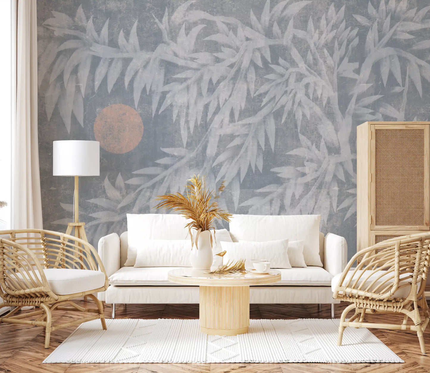 Serene Bamboo and Rising Sun Wall Mural