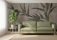 Rustic Moss Green Bamboo Wall Mural Wall Mural