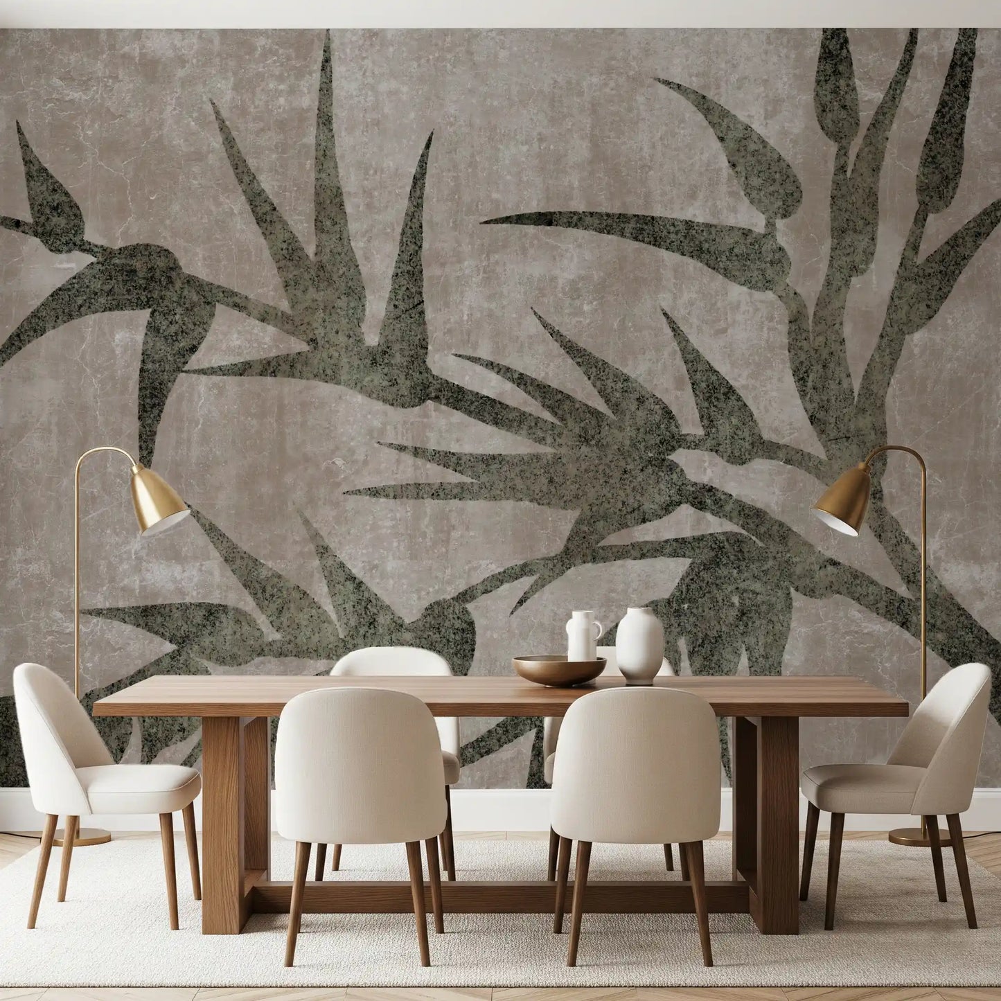 Rustic Moss Green Bamboo Wall Mural Wall Mural