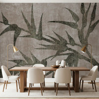 Rustic Moss Green Bamboo Wall Mural Wall Mural