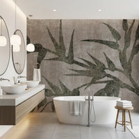 Rustic Moss Green Bamboo Wall Mural Wall Mural