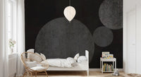 Textured Eclipse Dark Geometric Wallpaper Wall Mural