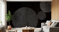 Textured Eclipse Dark Geometric Wallpaper Wall Mural