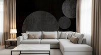 Textured Eclipse Dark Geometric Wallpaper Wall Mural