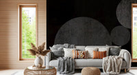 Textured Eclipse Dark Geometric Wallpaper Wall Mural