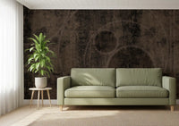 Distressed Charcoal and Sepia Stone Mural Wall Mural
