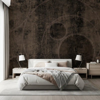 Distressed Charcoal and Sepia Stone Mural Wall Mural
