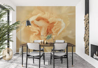 Soft Peach Ruffled Blooms Wall Mural
