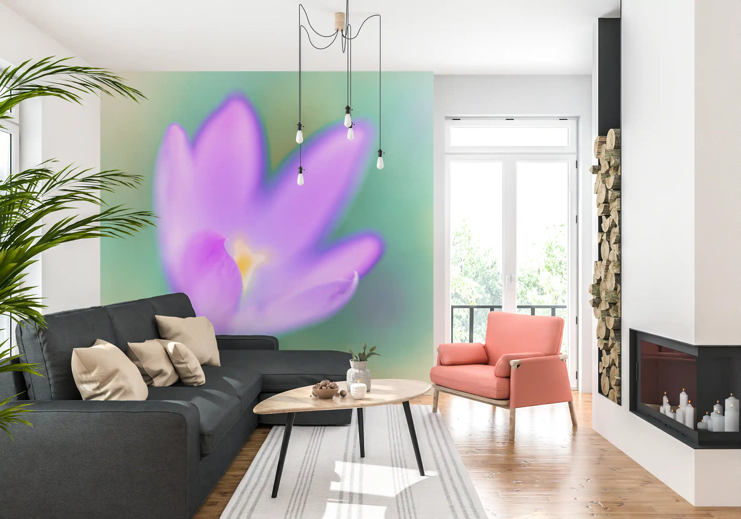 Ethereal Lavender Bloom Wall Mural
