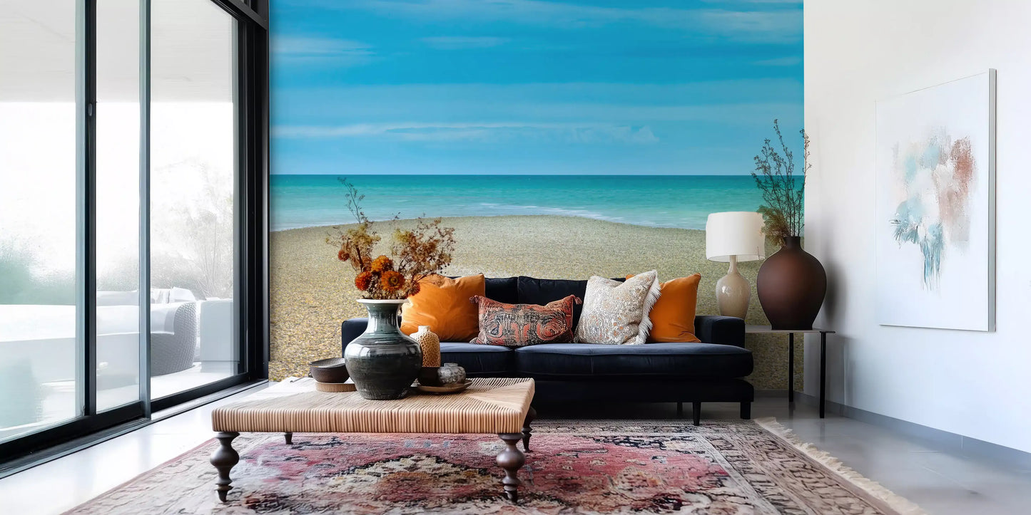 Turquoise Waters Pebble Shoreline Wall Mural
