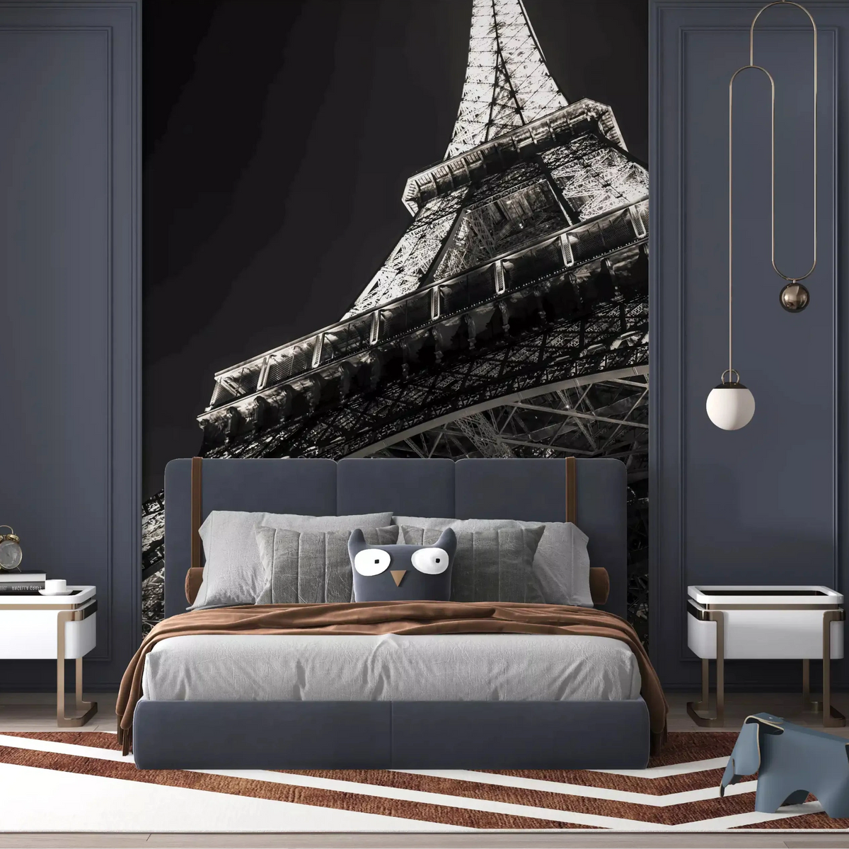 Sepia gerbera daisy centers a calm bedroom wall mural GD10920
