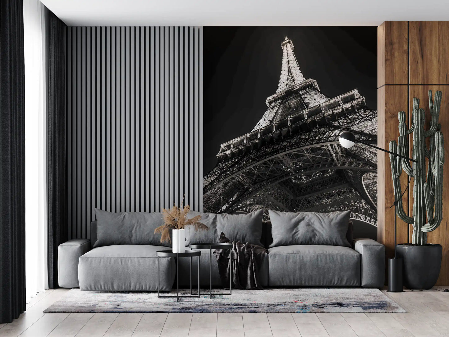 Parisian Night Architectural Perspective Wall Mural