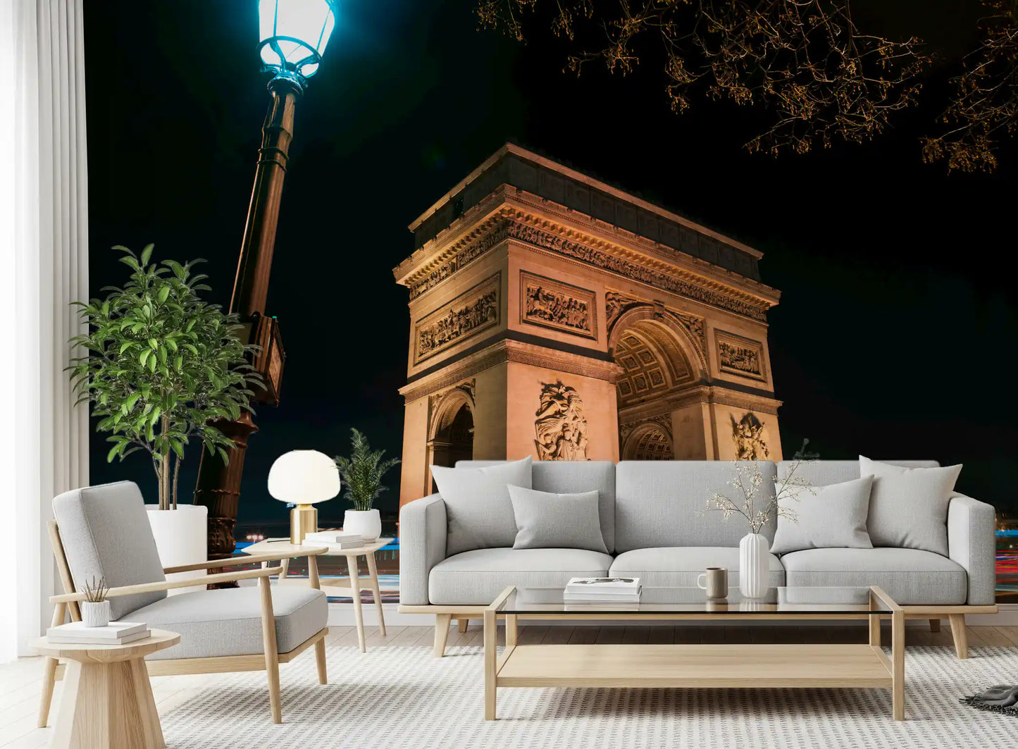 Parisian Night at Arc de Triomphe Wall Mural
