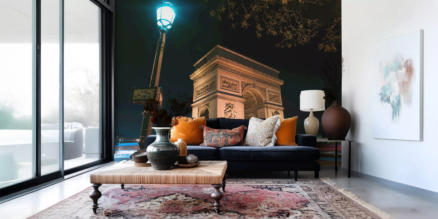 Parisian Night at Arc de Triomphe Wall Mural