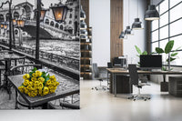 Venetian Rain with Golden Roses Wall Mural