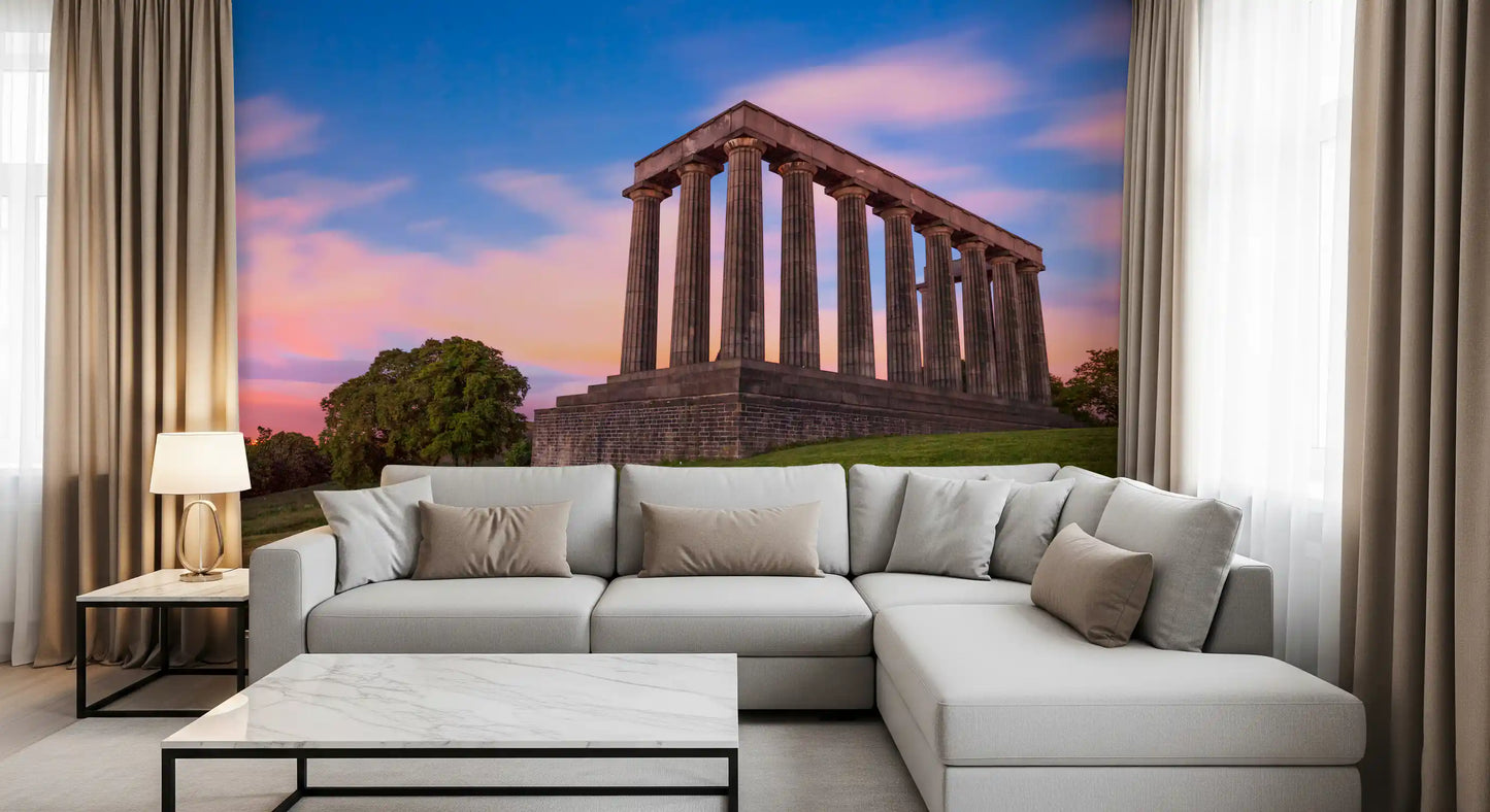 Sunset Over Calton Hill Colonnade Wall Mural