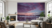 Violet Twilight Frost Meadow Wall Mural